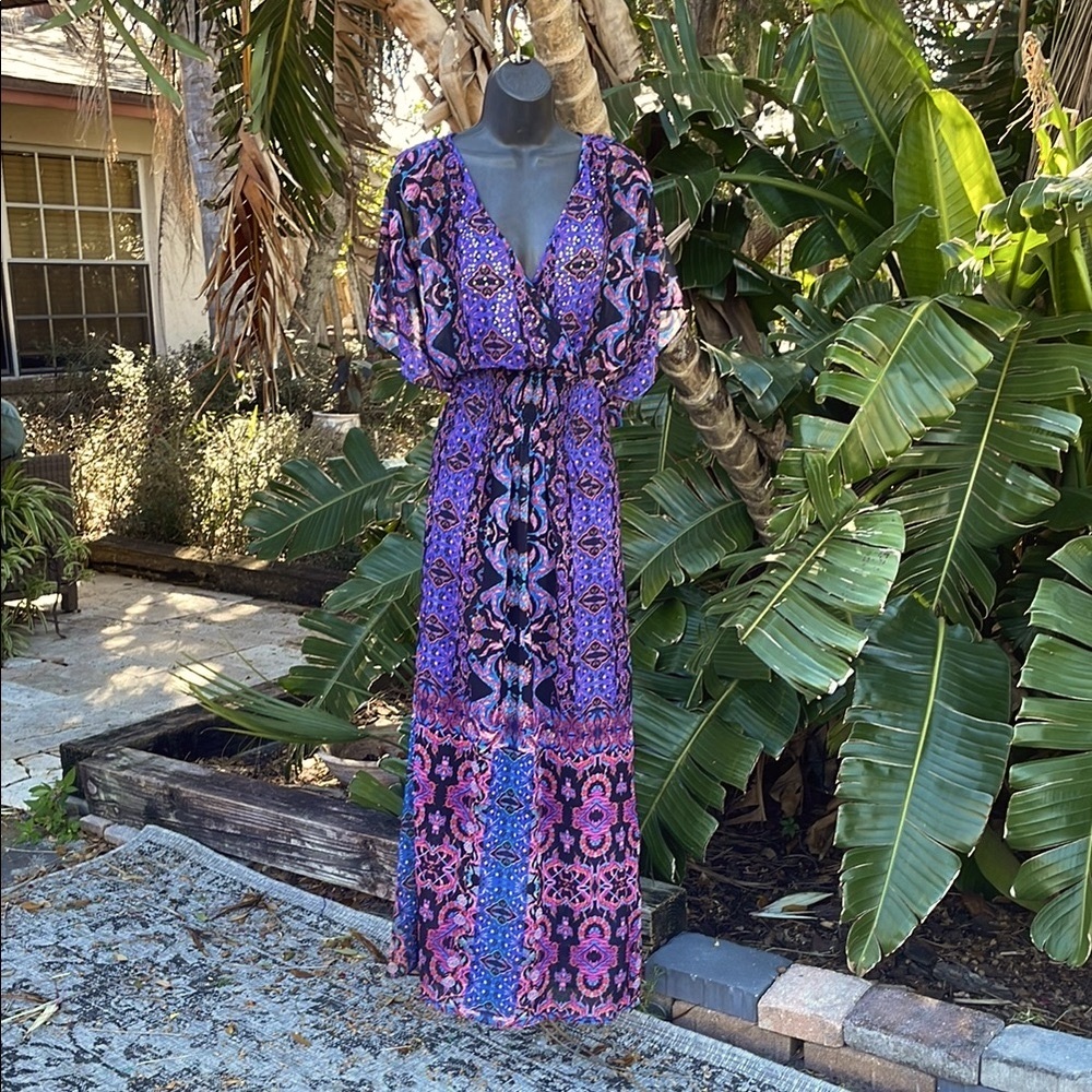 City, chick,  patchwork bohemian maxi dress